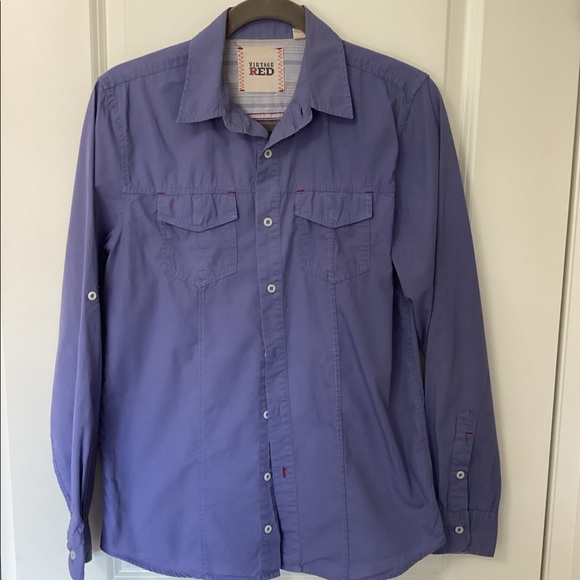 Young Mens Vintage Red Cotton Shirt - Picture 1 of 5